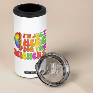 Funny Im Just Here For The Wieners 4 in 1 Can Cooler Tumbler LGBTQ Pride Party Gift TS12 Print Your Wear