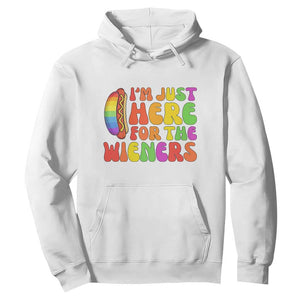 Funny Im Just Here For The Wieners Hoodie LGBTQ Pride Party Gift TS12 White Print Your Wear
