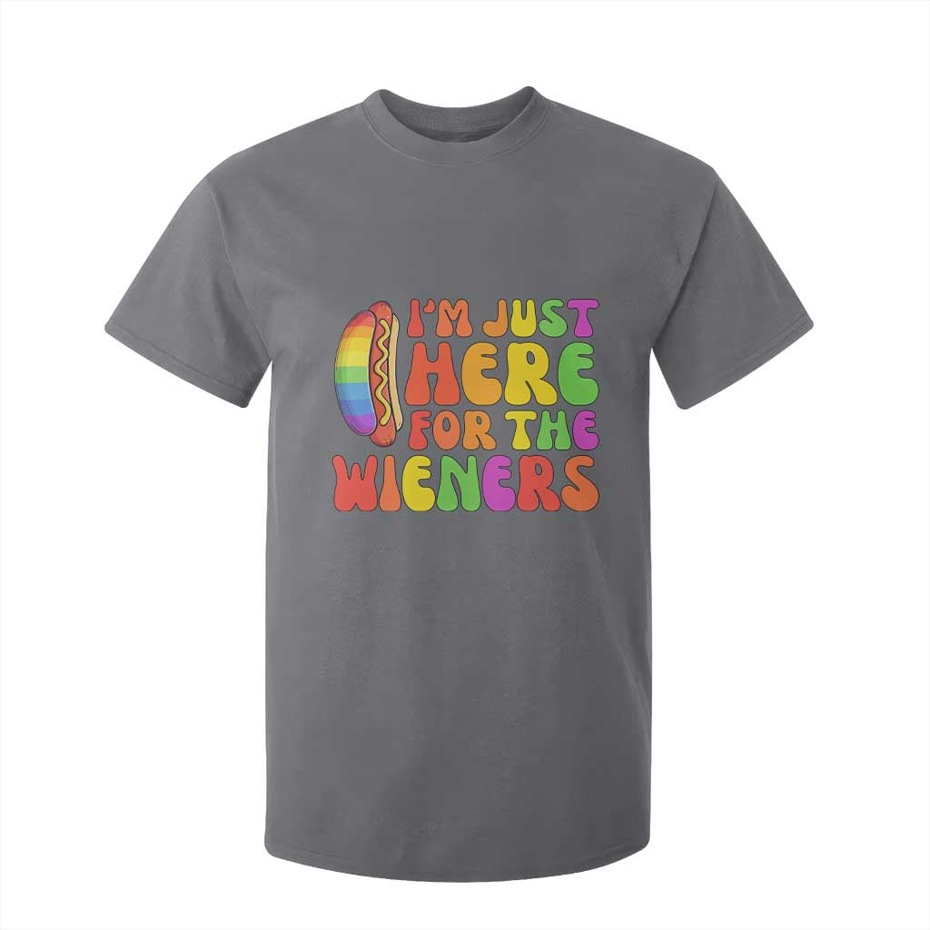 Funny Im Just Here For The Wieners T Shirt For Kid LGBTQ Pride Party Gift TS12 Charcoal Print Your Wear