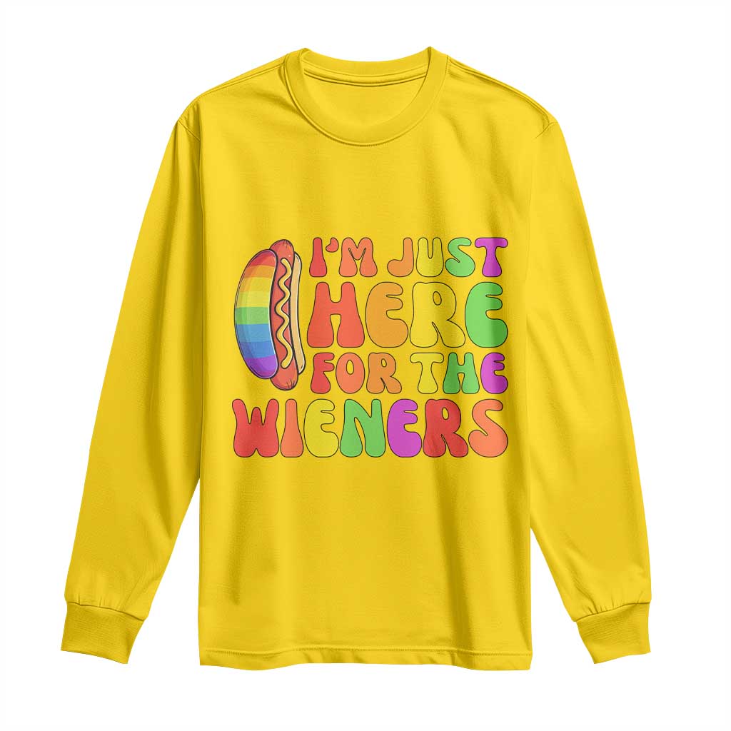 Funny Im Just Here For The Wieners Long Sleeve Shirt LGBTQ Pride Party Gift TS12 Daisy Print Your Wear