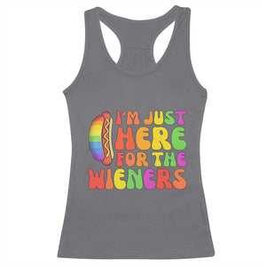 Funny Im Just Here For The Wieners Racerback Tank Top LGBTQ Pride Party Gift TS12 Charcoal Print Your Wear