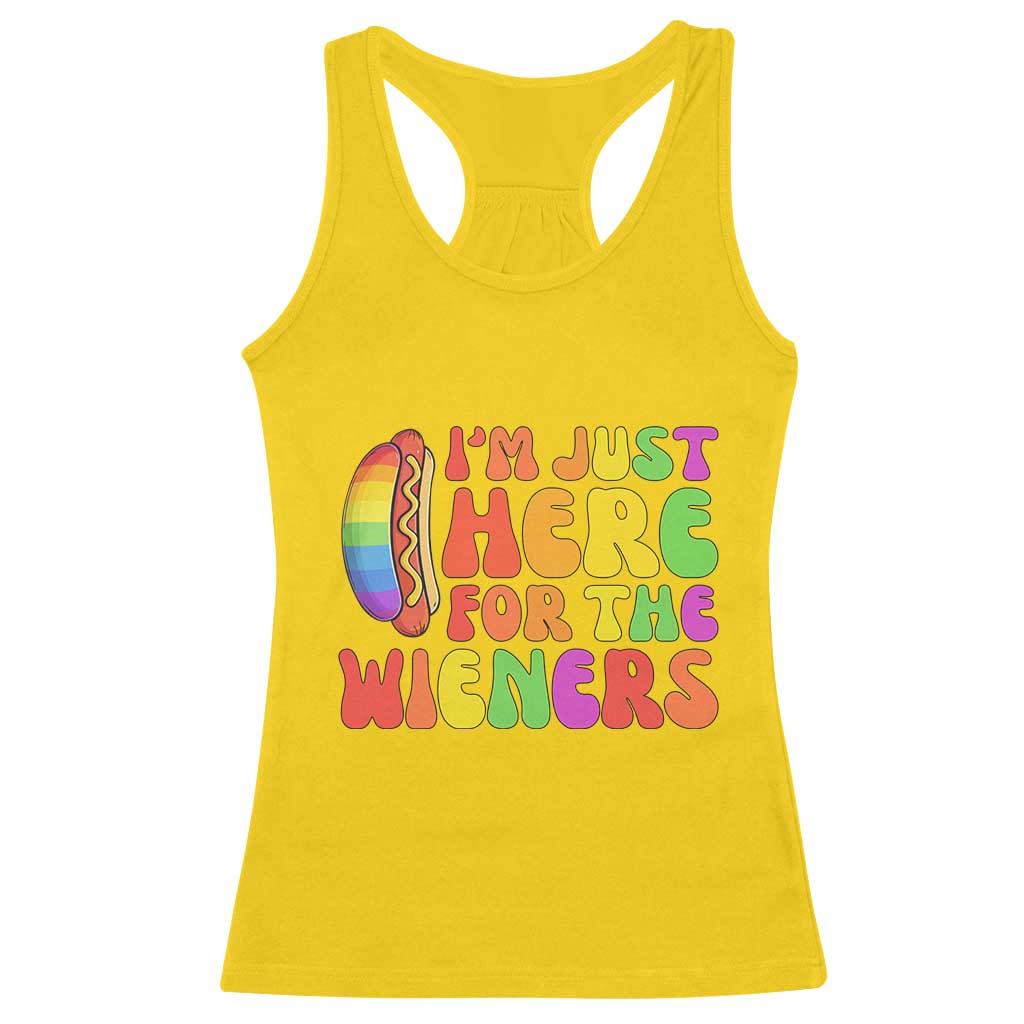 Funny Im Just Here For The Wieners Racerback Tank Top LGBTQ Pride Party Gift TS12 Daisy Print Your Wear