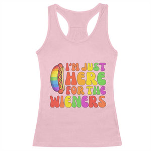Funny Im Just Here For The Wieners Racerback Tank Top LGBTQ Pride Party Gift TS12 Light Pink Print Your Wear