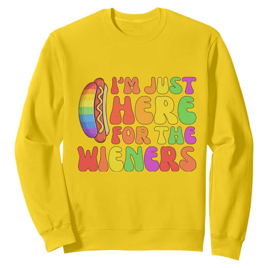 Funny Im Just Here For The Wieners Sweatshirt LGBTQ Pride Party Gift TS12 Daisy Print Your Wear