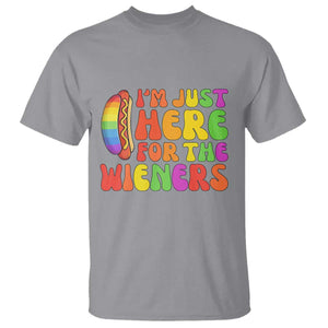 Funny Im Just Here For The Wieners T Shirt LGBTQ Pride Party Gift TS12 Sport Gray Print Your Wear