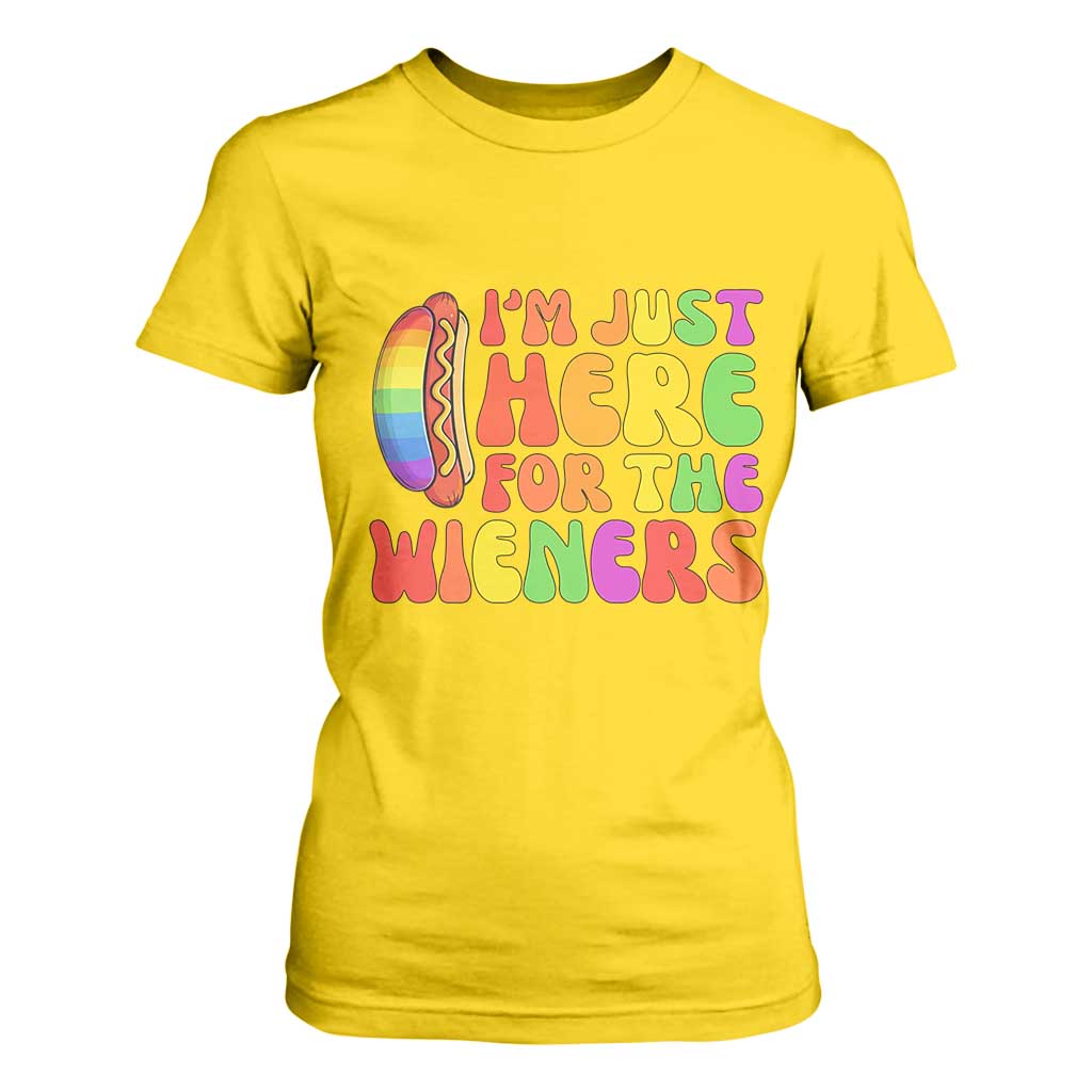 Funny Im Just Here For The Wieners T Shirt For Women LGBTQ Pride Party Gift TS12 Daisy Print Your Wear