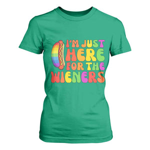Funny Im Just Here For The Wieners T Shirt For Women LGBTQ Pride Party Gift TS12 Irish Green Print Your Wear