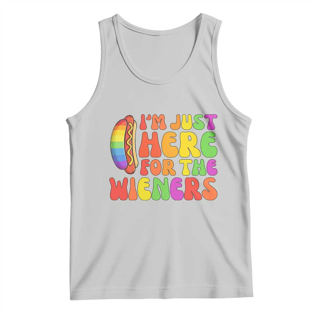 Funny Im Just Here For The Wieners Tank Top LGBTQ Pride Party Gift TS12 Ash Print Your Wear