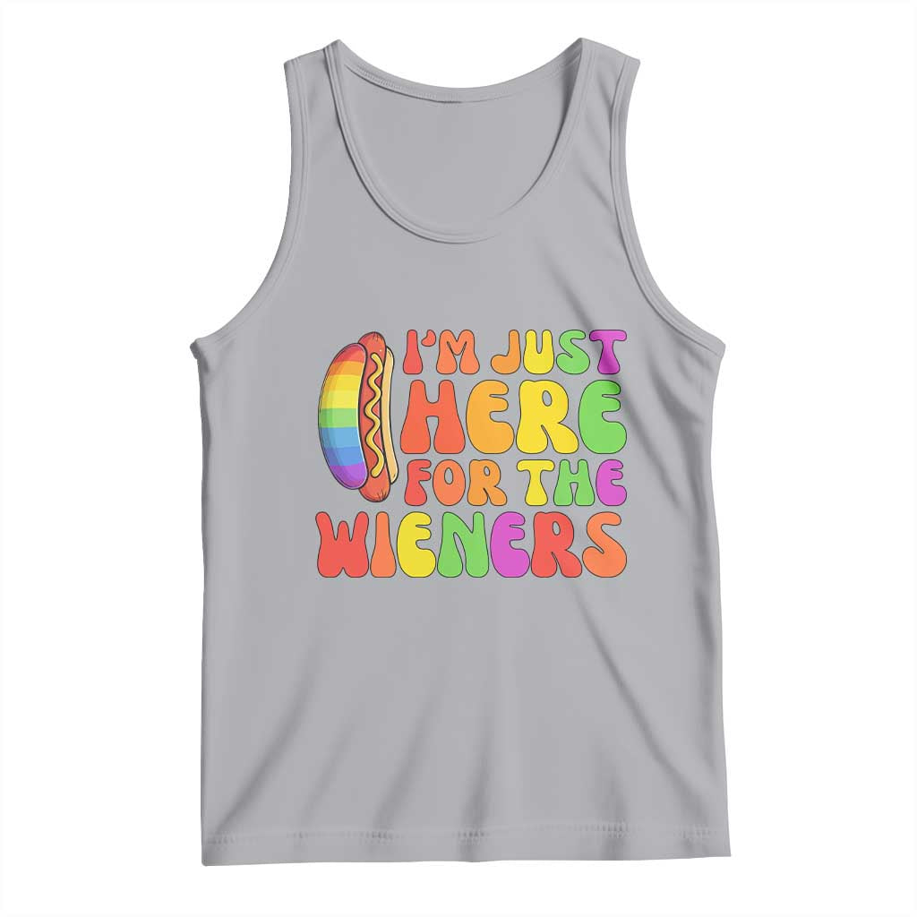 Funny Im Just Here For The Wieners Tank Top LGBTQ Pride Party Gift TS12 Athletic Heather Print Your Wear