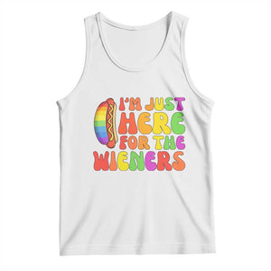 Funny Im Just Here For The Wieners Tank Top LGBTQ Pride Party Gift TS12 White Print Your Wear