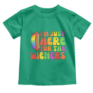 Funny Im Just Here For The Wieners Toddler T Shirt LGBTQ Pride Party Gift TS12 Irish Green Print Your Wear