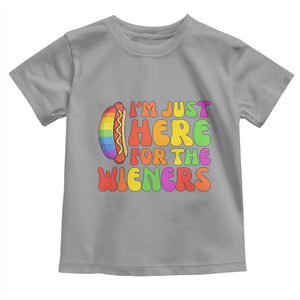 Funny Im Just Here For The Wieners Toddler T Shirt LGBTQ Pride Party Gift TS12 Sport Gray Print Your Wear