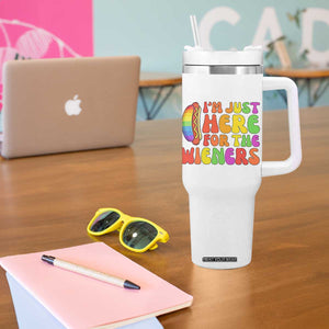 Funny Im Just Here For The Wieners Tumbler With Handle LGBTQ Pride Party Gift TS12 Print Your Wear