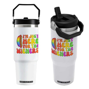 Funny Im Just Here For The Wieners Flip Straw Tumbler LGBTQ Pride Party Gift