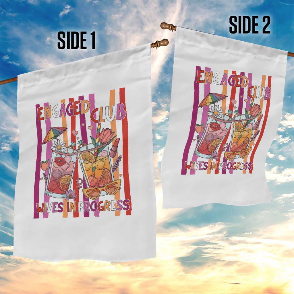 Engaged Club Wives In Progress Garden Flag Lesbian Bachelorette Engagement Gift