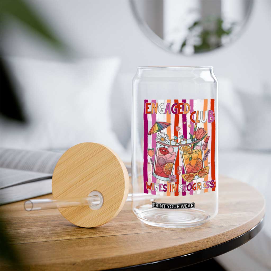 Engaged Club Wives In Progress Glass Can Lesbian Bachelorette Engagement Gift