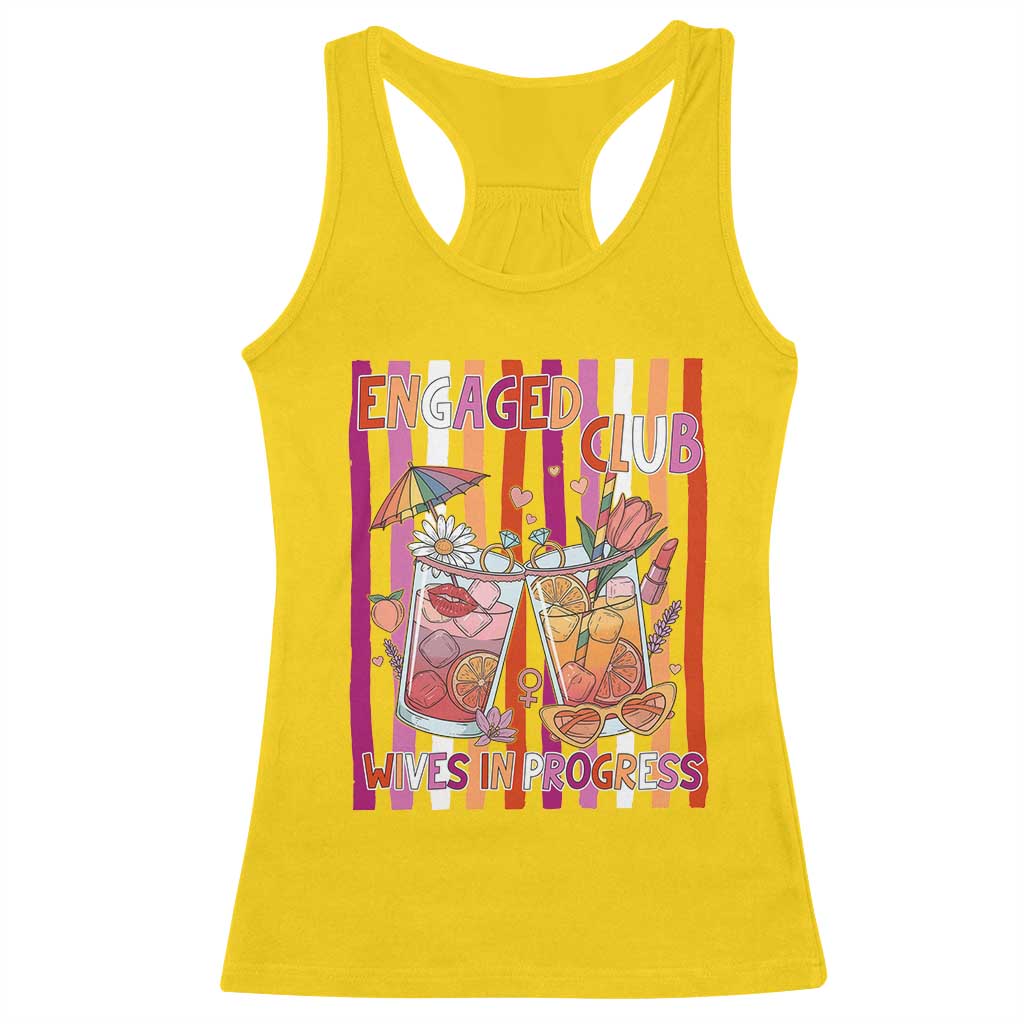 Engaged Club Wives In Progress Racerback Tank Top Lesbian Bachelorette Engagement Gift