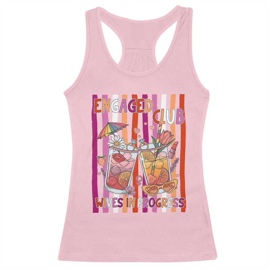 Engaged Club Wives In Progress Racerback Tank Top Lesbian Bachelorette Engagement Gift