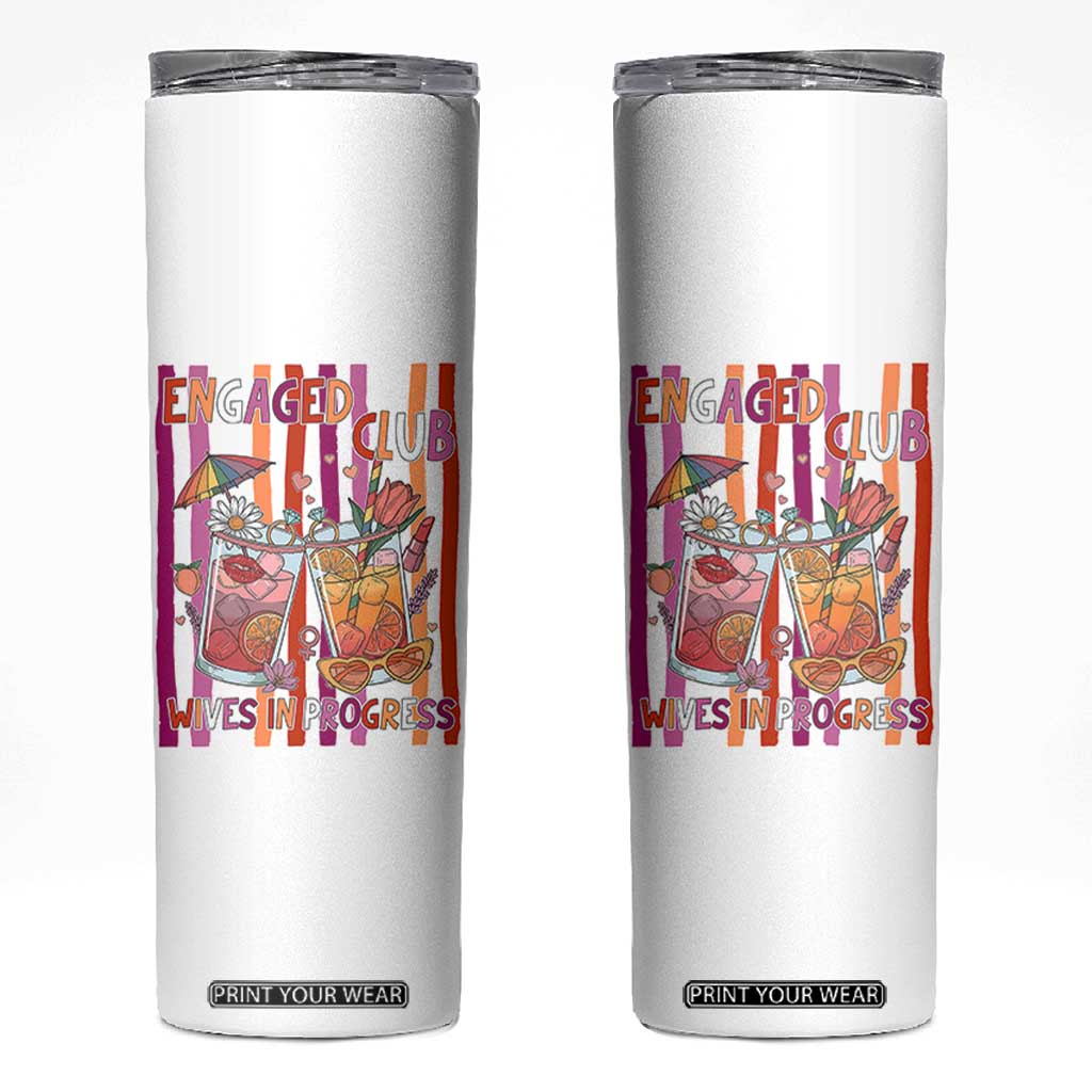 Engaged Club Wives In Progress Skinny Tumbler Lesbian Bachelorette Engagement Gift