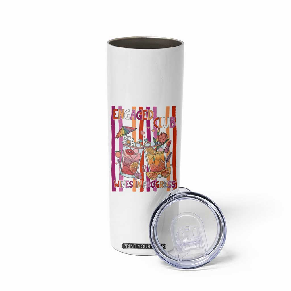 Engaged Club Wives In Progress Skinny Tumbler Lesbian Bachelorette Engagement Gift