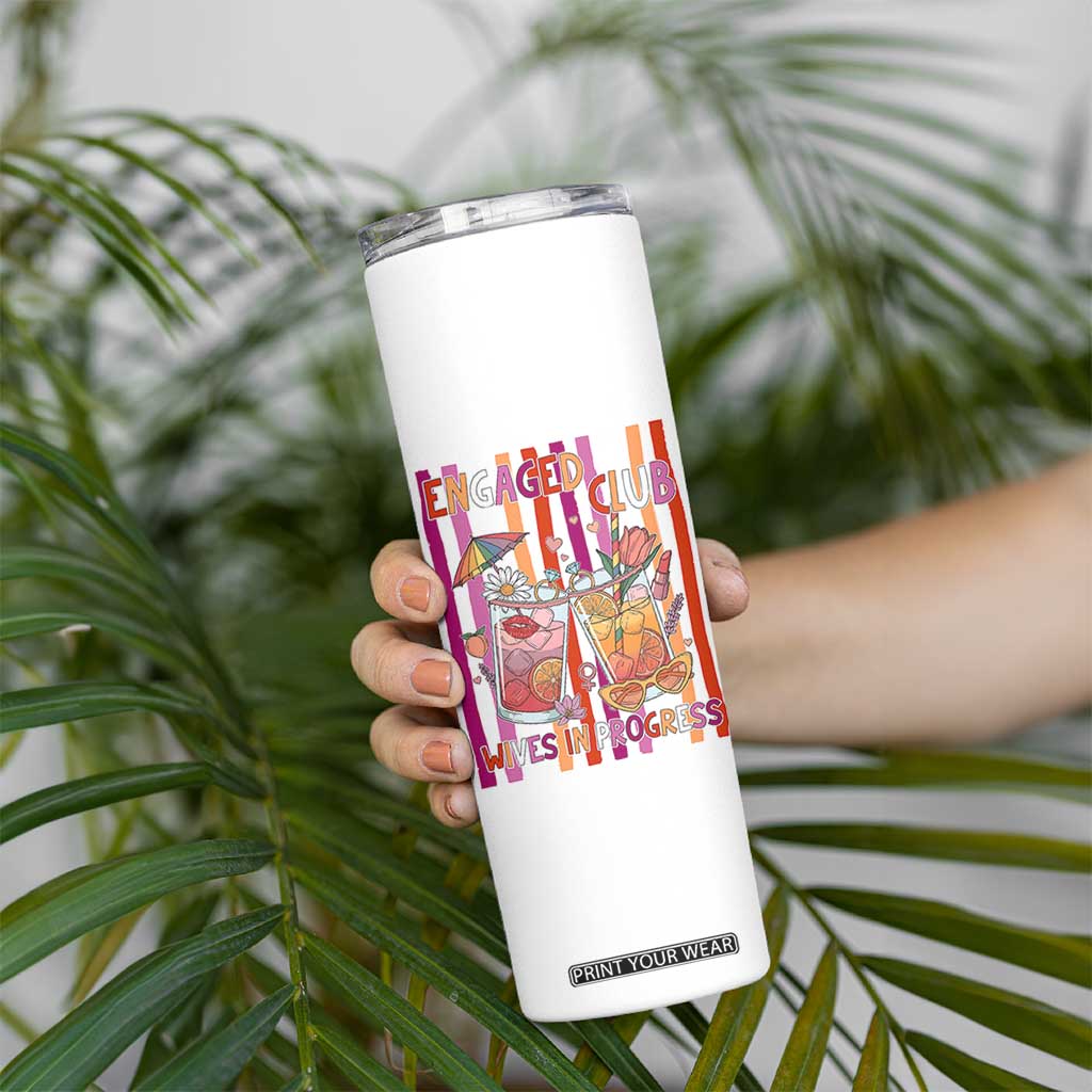 Engaged Club Wives In Progress Skinny Tumbler Lesbian Bachelorette Engagement Gift