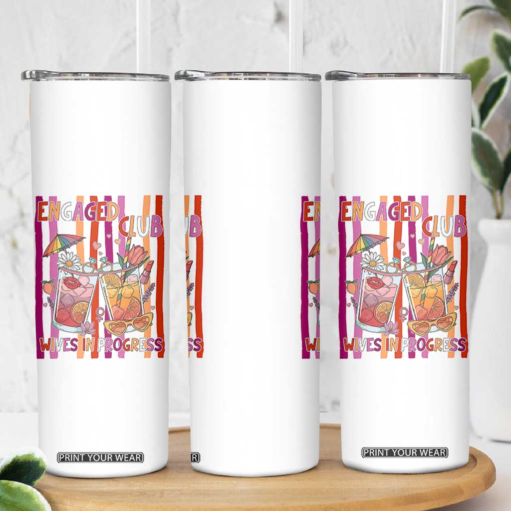 Engaged Club Wives In Progress Skinny Tumbler Lesbian Bachelorette Engagement Gift