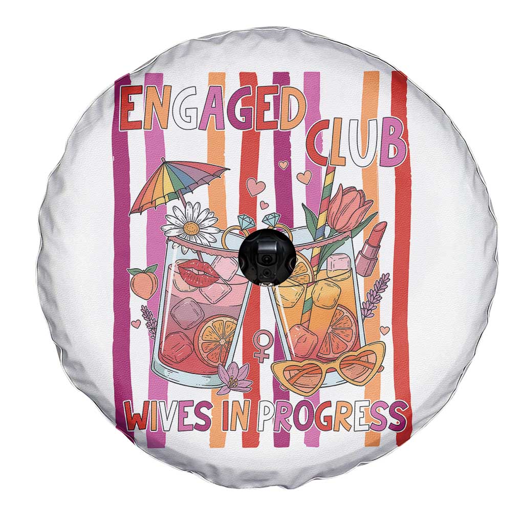Engaged Club Wives In Progress Spare Tire Cover Lesbian Bachelorette Engagement Gift TS12 Print Your Wear