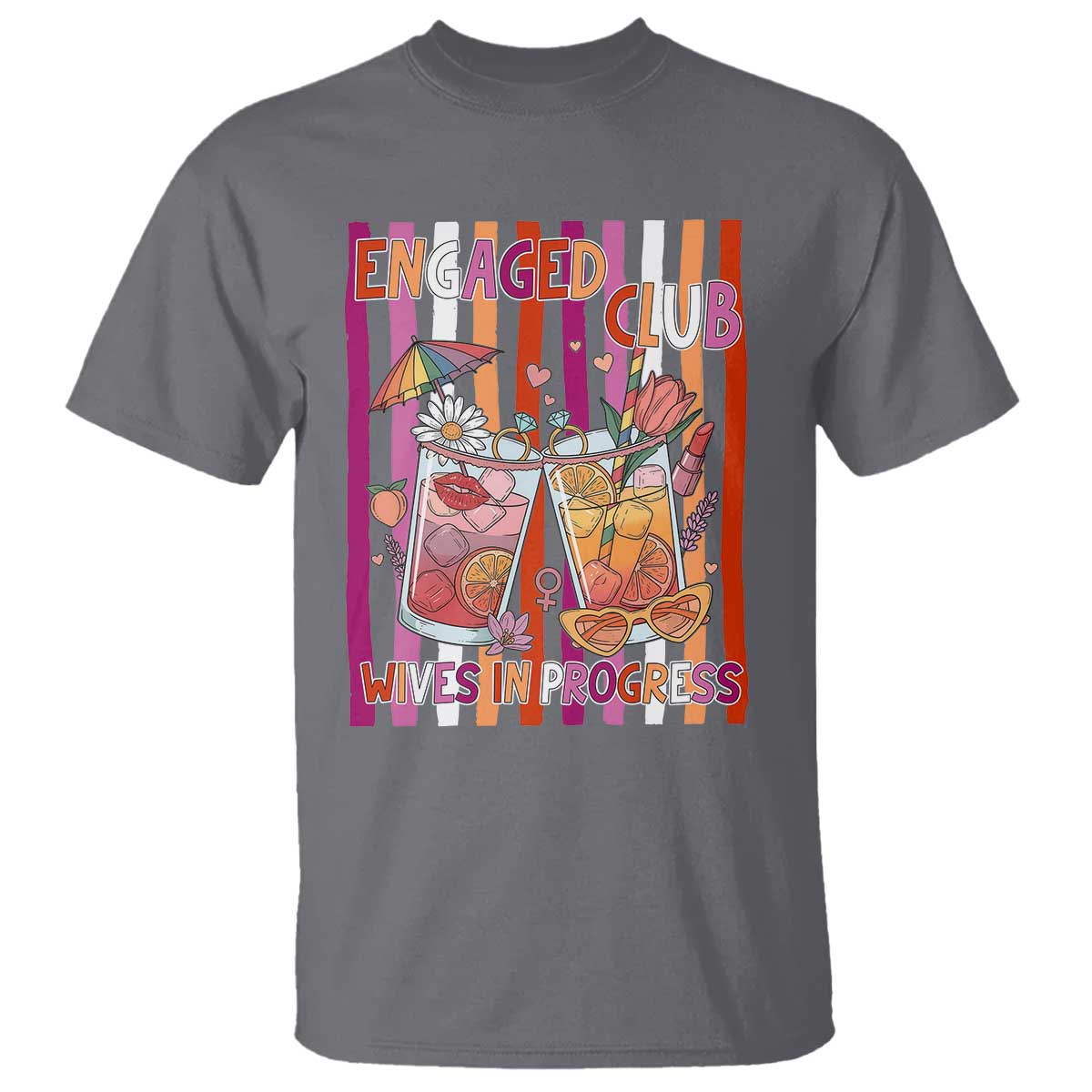 Engaged Club Wives In Progress T Shirt Lesbian Bachelorette Engagement Gift