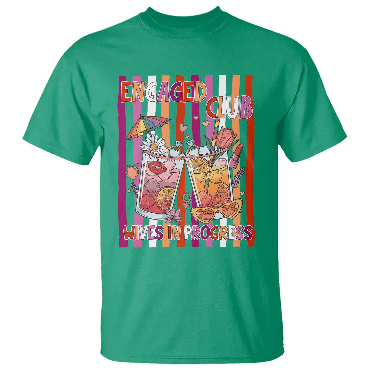 Engaged Club Wives In Progress T Shirt Lesbian Bachelorette Engagement Gift