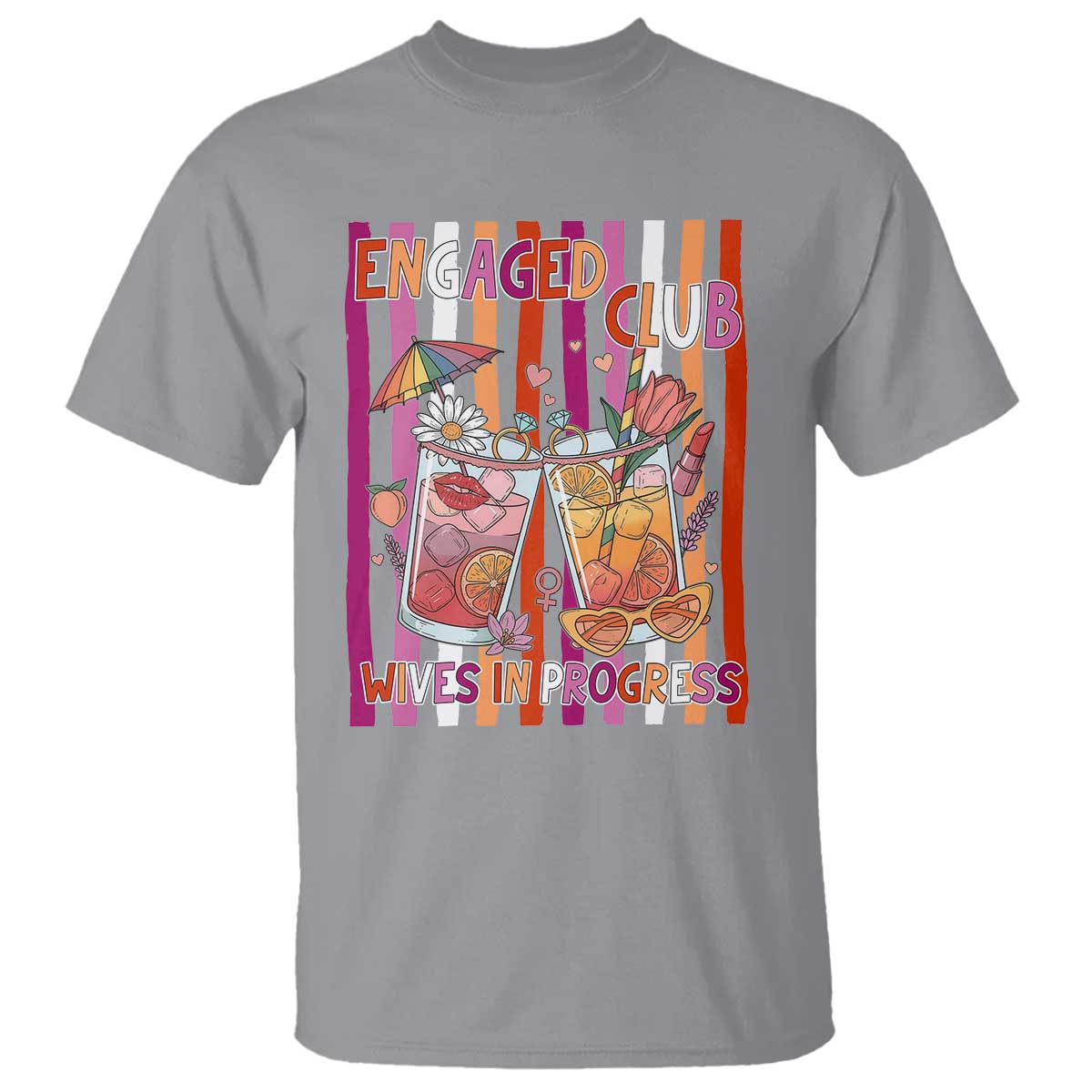 Engaged Club Wives In Progress T Shirt Lesbian Bachelorette Engagement Gift