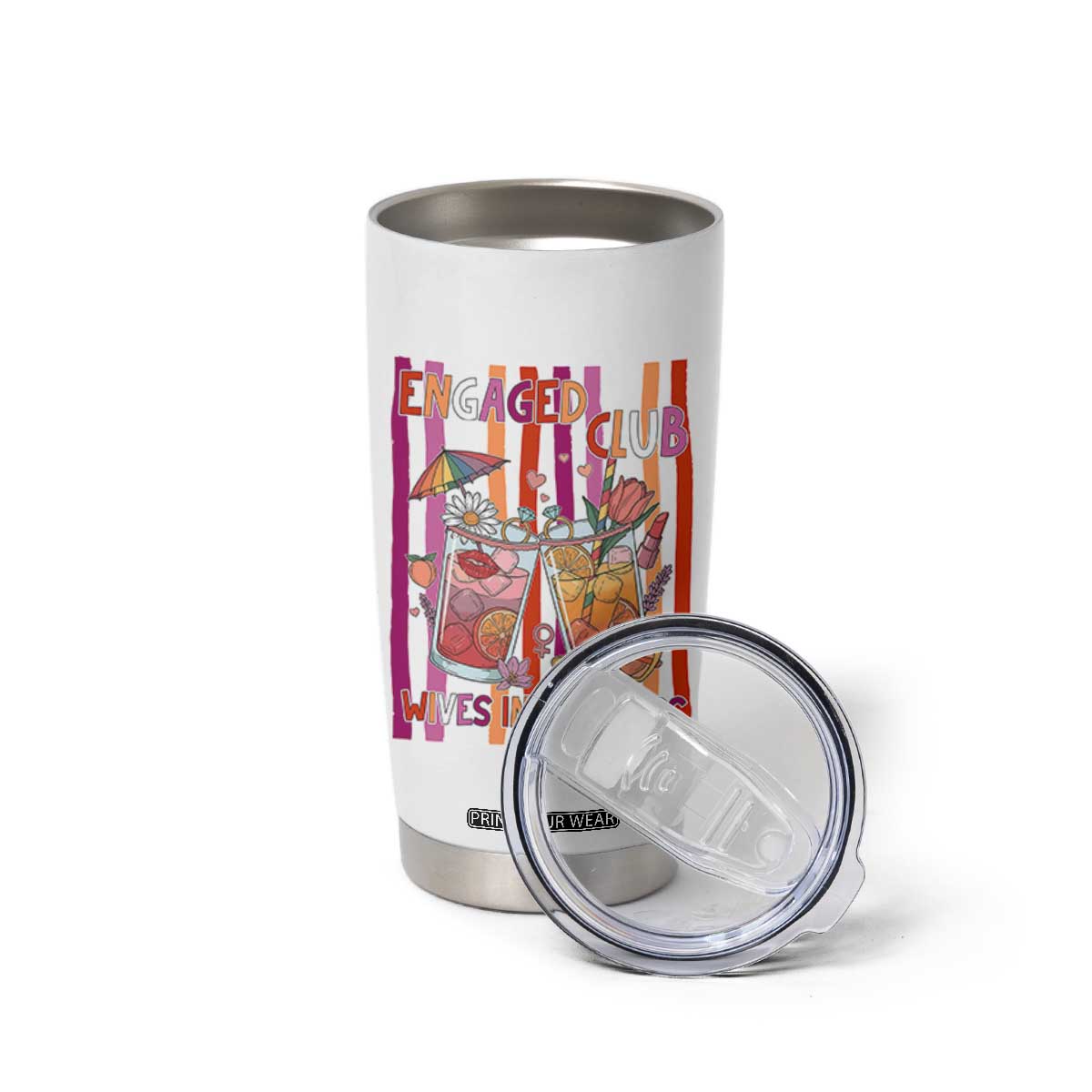 Engaged Club Wives In Progress Tumbler Cup Lesbian Bachelorette Engagement Gift