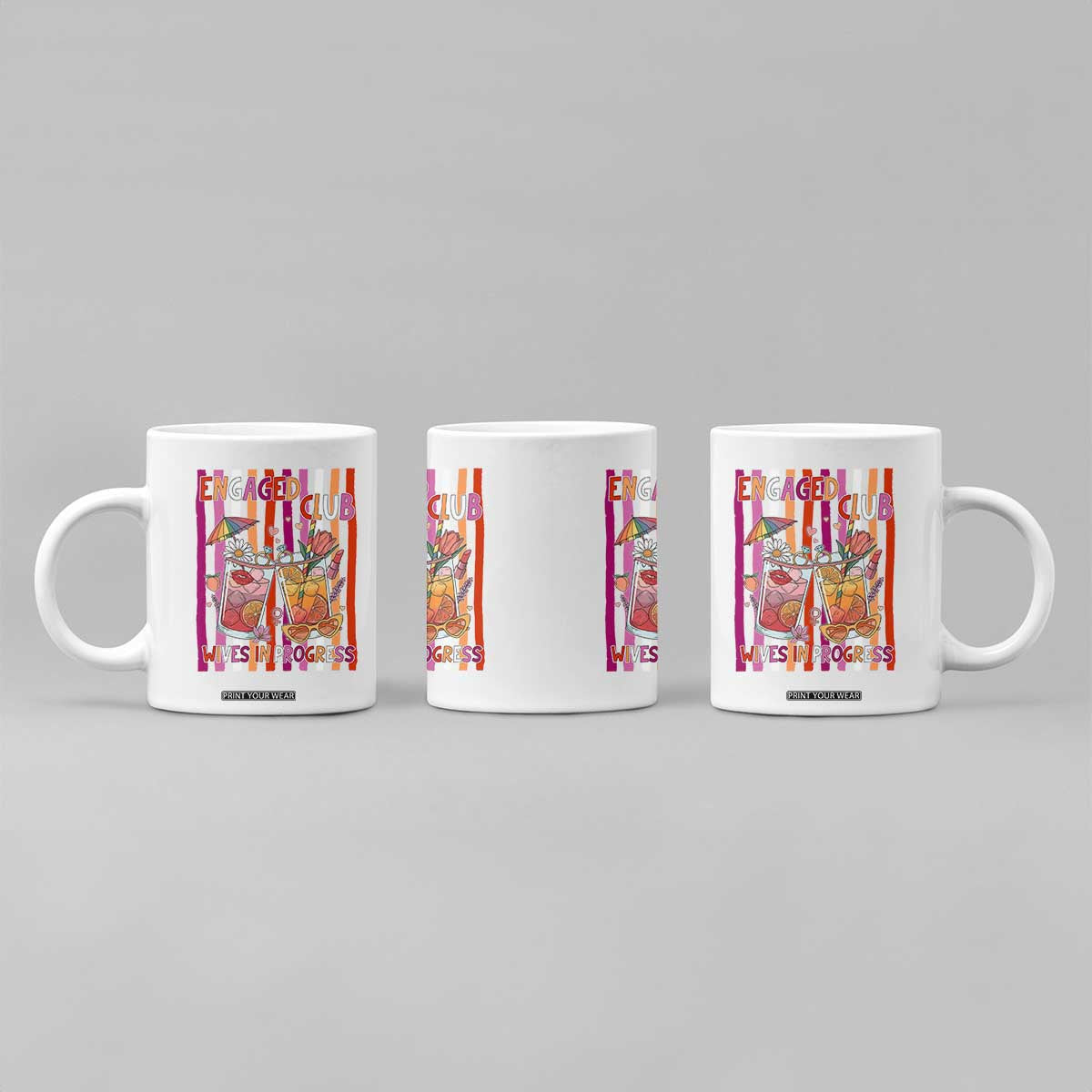 Engaged Club Wives In Progress Coffee Mug Lesbian Bachelorette Engagement Gift TS12 Print Your Wear