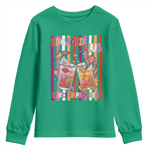 Engaged Club Wives In Progress Youth Sweatshirt Lesbian Bachelorette Engagement Gift TS12 Irish Green Print Your Wear