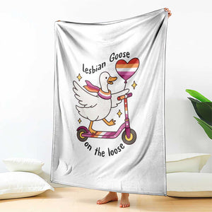Lesbian Goose On The Loose Throw Blanket Funny LGBTQ Animal Pride Gift TS12 Print Your Wear