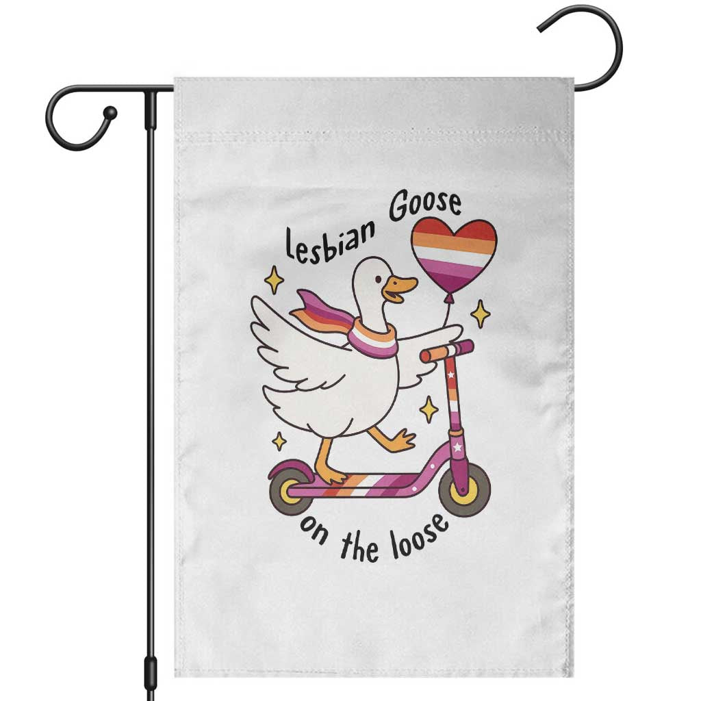 Lesbian Goose On The Loose Garden Flag Funny LGBTQ Animal Pride Gift TS12 White Print Your Wear