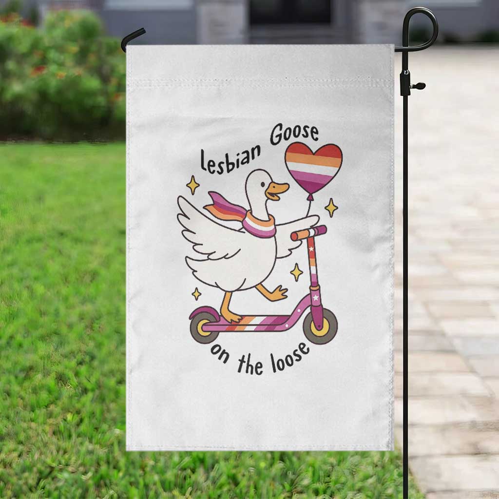 Lesbian Goose On The Loose Garden Flag Funny LGBTQ Animal Pride Gift TS12 Print Your Wear
