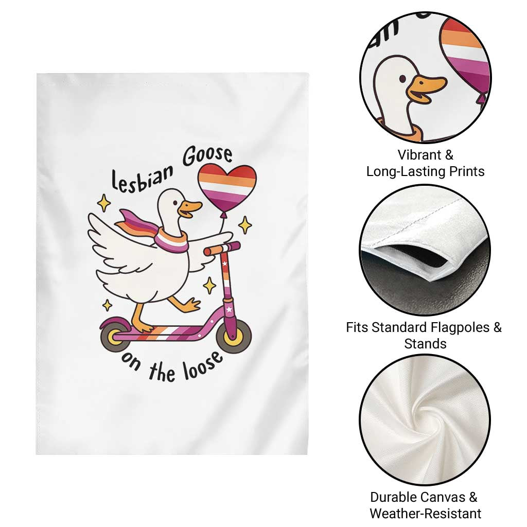 Lesbian Goose On The Loose Garden Flag Funny LGBTQ Animal Pride Gift TS12 Print Your Wear
