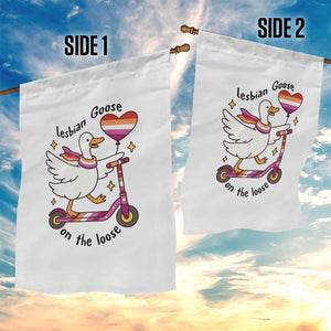 Lesbian Goose On The Loose Garden Flag Funny LGBTQ Animal Pride Gift TS12 Print Your Wear