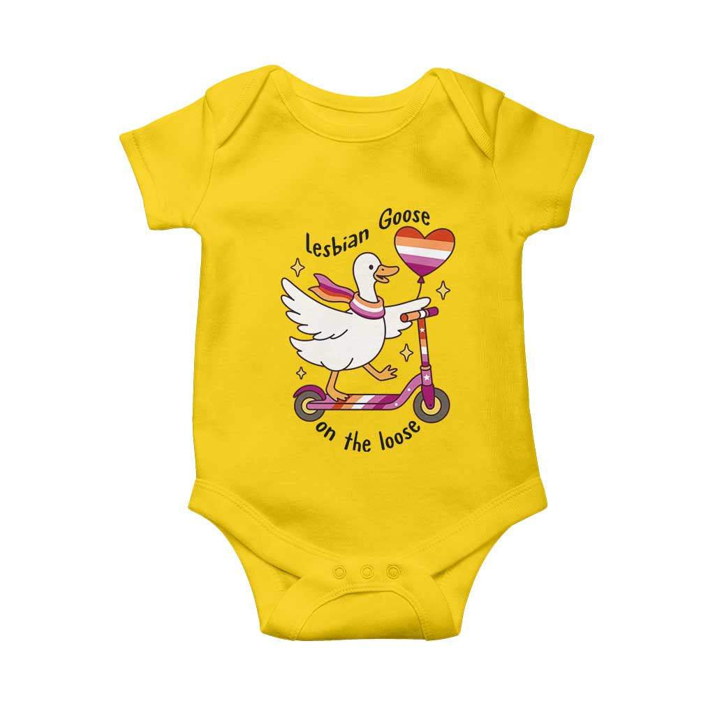 Lesbian Goose On The Loose Baby Onesie Funny LGBTQ Animal Pride Gift TS12 Daisy Print Your Wear