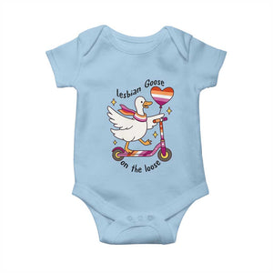 Lesbian Goose On The Loose Baby Onesie Funny LGBTQ Animal Pride Gift TS12 Light Blue Print Your Wear