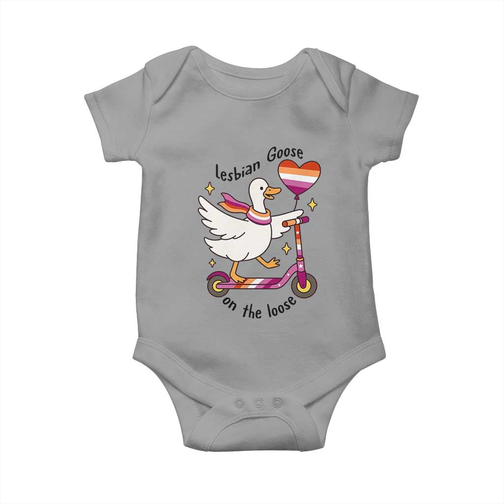 Lesbian Goose On The Loose Baby Onesie Funny LGBTQ Animal Pride Gift TS12 Sport Gray Print Your Wear