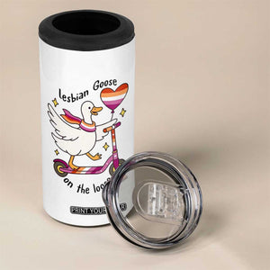 Lesbian Goose On The Loose 4 in 1 Can Cooler Tumbler Funny LGBTQ Animal Pride Gift TS12 Print Your Wear