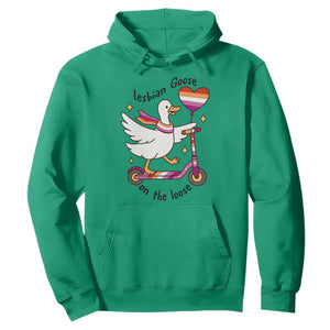 Lesbian Goose On The Loose Hoodie Funny LGBTQ Animal Pride Gift TS12 Irish Green Print Your Wear