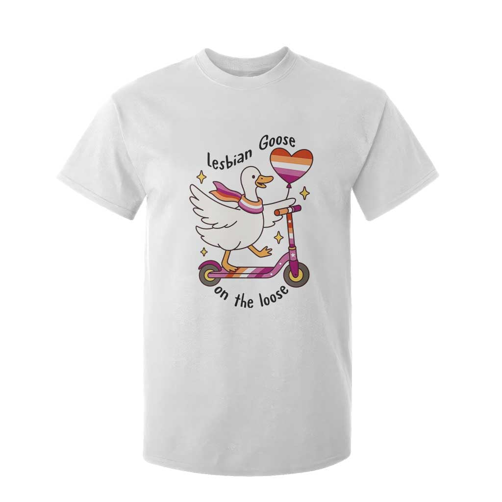 Lesbian Goose On The Loose T Shirt For Kid Funny LGBTQ Animal Pride Gift TS12 White Print Your Wear