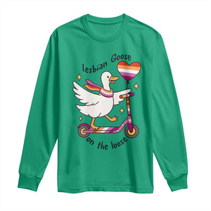 Lesbian Goose On The Loose Long Sleeve Shirt Funny LGBTQ Animal Pride Gift