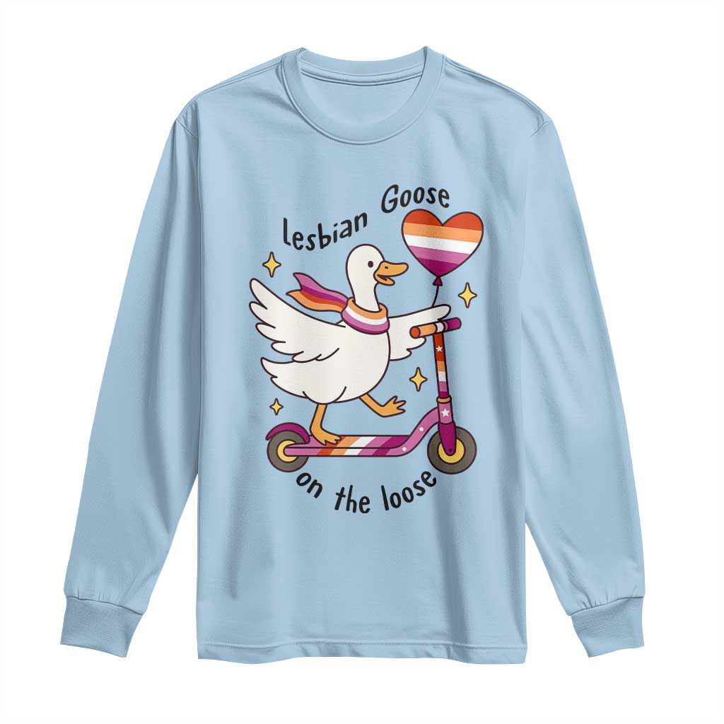Lesbian Goose On The Loose Long Sleeve Shirt Funny LGBTQ Animal Pride Gift
