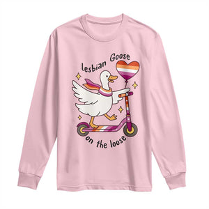 Lesbian Goose On The Loose Long Sleeve Shirt Funny LGBTQ Animal Pride Gift