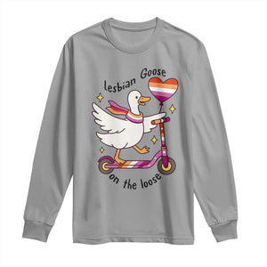 Lesbian Goose On The Loose Long Sleeve Shirt Funny LGBTQ Animal Pride Gift