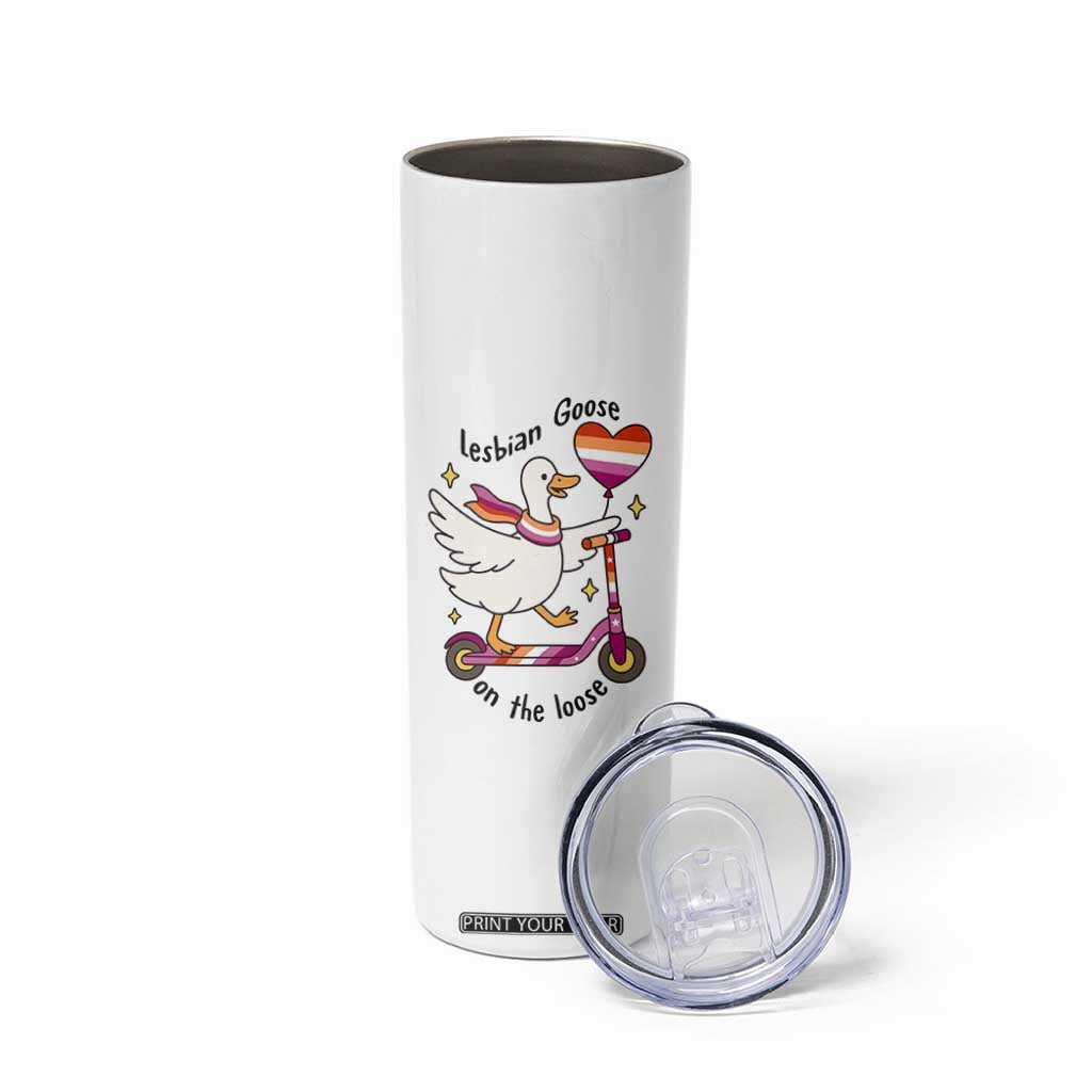 Lesbian Goose On The Loose Skinny Tumbler Funny LGBTQ Animal Pride Gift TS12 Print Your Wear
