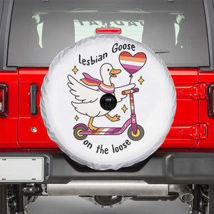Lesbian Goose On The Loose Spare Tire Cover Funny LGBTQ Animal Pride Gift TS12 White Print Your Wear